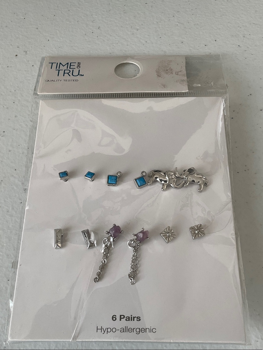 🌺$4.00 must bundle 🌺TIME AND TRU 6-Pair Hypoallergenic Earring Set